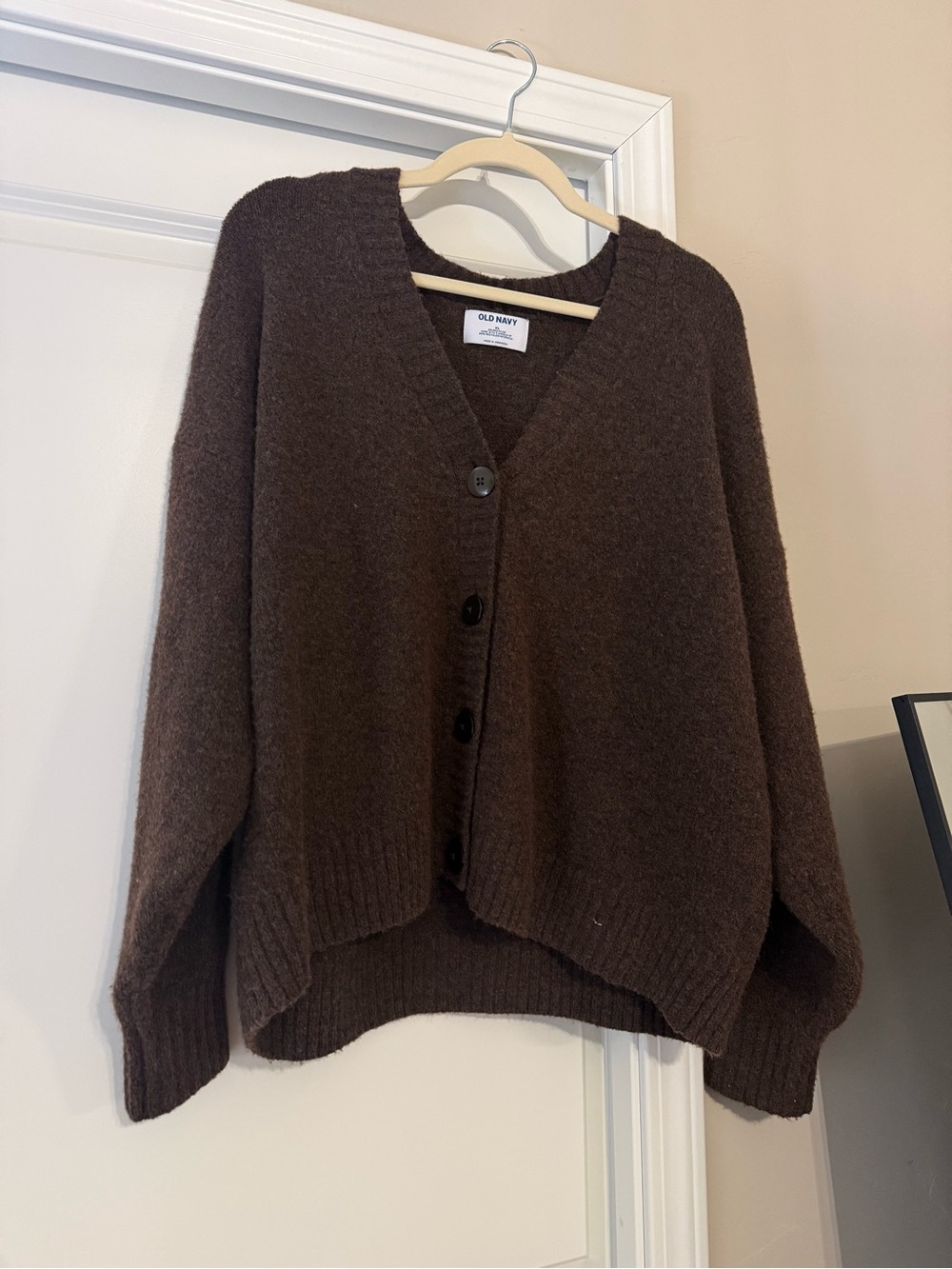 Old Navy Brown V-Neck Button Cardigan Sweater